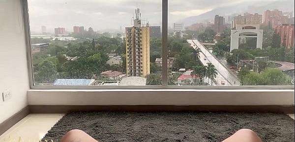  POV my new Roommate Fucks me in the Big Window with Full View to my Neighbors Mariana Martix